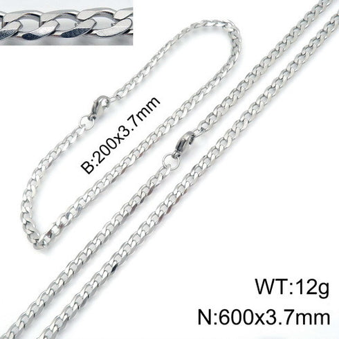 Bracelet + Necklace SET! - Silver Plated! - Sparkling & Long Lasting Polish! - Hot Seller! - 2020 New Design!