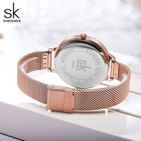 Shengke Marble - Women's Watch - Rose Gold - Adjustable Steel Strap - 1 Year Warranty - Free Box Packaging!