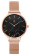 Shengke Marble - Women's Watch - Classic Rose Gold & Black - Adjustable Steel Strap - 1 Year Warranty - Free Box Packaging!