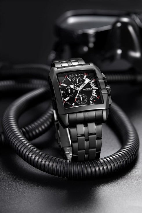Megir - Men's Watch - 1 Year Warranty - Stainless Steel Strap - Chronograph - 3 ATM Water Resistant