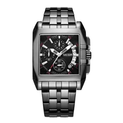Megir - Men's Watch - 1 Year Warranty - Stainless Steel Strap - Chronograph - 3 ATM Water Resistant
