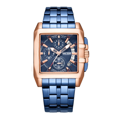 Megir - Men's Watch - 1 Year Warranty - Stainless Steel Strap - Chronograph - 3 ATM Water Resistant