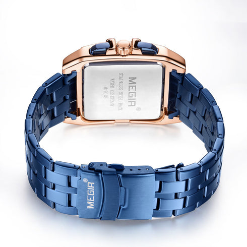Megir - Men's Watch - 1 Year Warranty - Stainless Steel Strap - Chronograph - 3 ATM Water Resistant