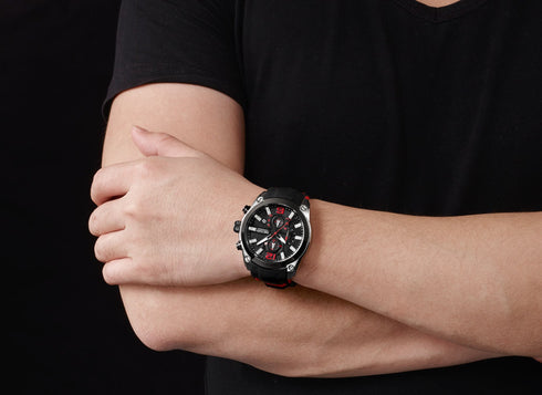 Megir - Men's Watch - 1 Year Warranty - Silicon Strap - Chronograph - 3 ATM Water Resistant
