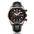 Megir - Men's Watch - 1 Year Warranty - Genuine Leather Strap - Chronograph - 3 ATM Water Resistant