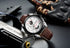 Megir - Men's Watch - 1 Year Warranty - Genuine Leather Strap - Chronograph - 3 ATM Water Resistant