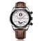 Megir - Men's Watch - 1 Year Warranty - Genuine Leather Strap - Chronograph - 3 ATM Water Resistant