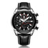 Megir - Men's Watch - 1 Year Warranty - Genuine Leather Strap - Chronograph - 3 ATM Water Resistant