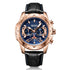 Megir - Men's Watch - 1 Year Warranty - Genuine Leather Strap - Chronograph - 3 ATM Water Resistant