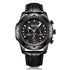 Megir - Men's Watch - 1 Year Warranty - Genuine Leather Strap - Chronograph - 3 ATM Water Resistant