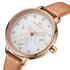 Women's Classic Flower Leather With Crystals Chronograph (Brown)