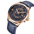 Naviforce Modern Blue & Rose Gold! - Genuine Leather! - 1 Year Warranty! - Day Date Function!