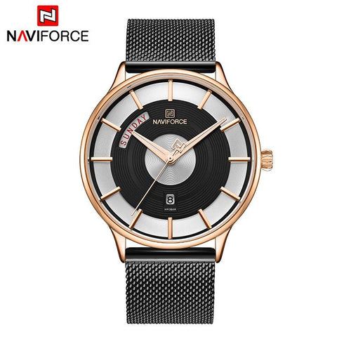 2019 Naviforce Black Steel with Day Date
