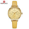 Women's Classic Flower Leather With Crystals Chronograph (Yellow) - 1 Year Warranty