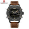 Naviforce Men's - Modern Technology! - Traditional Brown - Genuine Leather! - Water Resistant!- 1 Year Warranty!