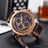 Naviforce Italia - Men's Watch - Rose Gold Plated - Chronograph - Genuine Leather! - Water Resistant! - 1 Year Warranty!