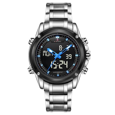 Naviforce Blue Steel Attack! - Anlog & Digital Display Dual! - 1 Year Warranty!
