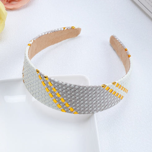 Woven Headband - Grey & White - Trendy!