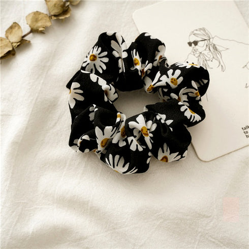 Black Daisy Hair Tie - Trendy