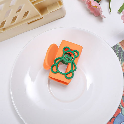 Bear Hair Clip - Candy Orange - Trendy!