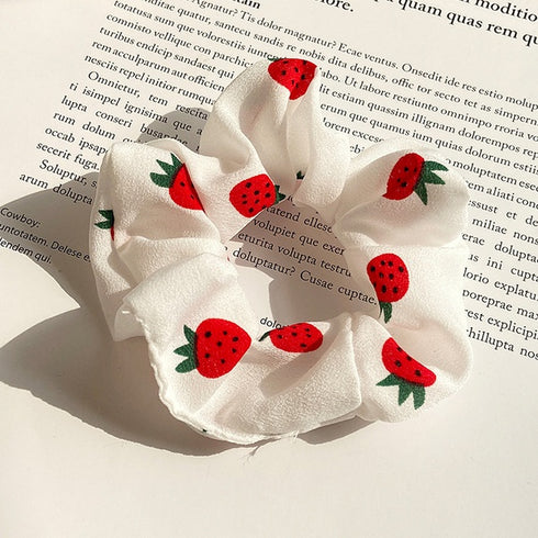 Hair Scrunchy - Silky - Fresh Strawberries - Trendy