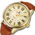 Naviforce Men's Elegant Roman Numbers! - Genuine Leather! - 14K Gold Plated! - 1 Year Warranty!