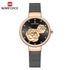 Naviforce Women's Black & Rose Gold Blossom! - Adjustable Steel Strap! - 1 Year Warranty! - Water Resistant!