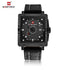Naviforce All Black Block Dial! - Limited Edition! - Modern Design! - Genuine Leather! - 1 Year Warranty!