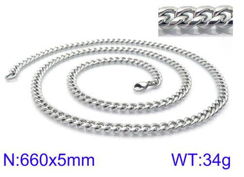 Basic Thick Neckchain! - 660 MM Length - Pure 316L Stainless Steel! - Free Box Packaging!