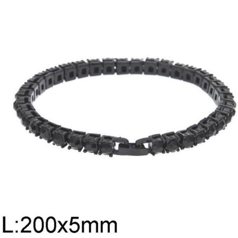 Niovani Tennis Bracelet! - Black Gold Plated! - Black AAA+ Cubic Zirconia! - Sparkling! - Free Box Packaging!