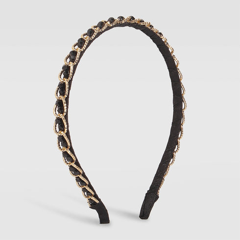 Metal Headband - Sparkling Black - Trendy