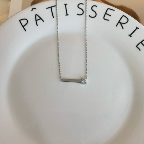 Essential Sparkle Necklace - Pure Stamped Sterling Silver (Chandi) + Certificate - 5A Cubic Zircon