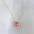 Stella Necklace (Stella Pink) - Genuine Gold Plated - Pure Stamped Sterling Silver (Chandi) + Certificate - 5A Cubic Zircon