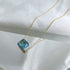 Stella Necklace (Stella Blue) - Genuine Gold Plated - Pure Stamped Sterling Silver (Chandi) + Certificate - 5A Cubic Zircon