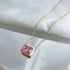 Stella Necklace (Stella Pink) - Genuine Gold Plated - Pure Stamped Sterling Silver (Chandi) + Certificate - 5A Cubic Zircon