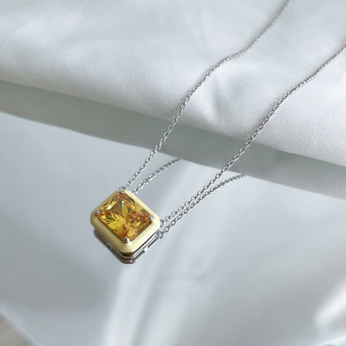 Stella Necklace (Galaxy Gold) - Pure Stamped Sterling Silver (Chandi) + Certificate - 5A Cubic Zircon