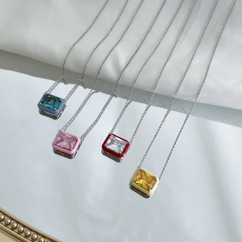 Stella Necklace (Galaxy Gold) - Pure Stamped Sterling Silver (Chandi) + Certificate - 5A Cubic Zircon