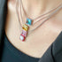 Stella Necklace (Stella Pink) - Genuine Gold Plated - Pure Stamped Sterling Silver (Chandi) + Certificate - 5A Cubic Zircon