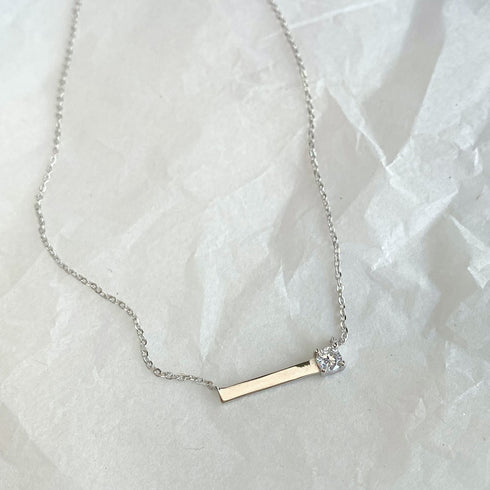 Essential Sparkle Necklace - Pure Stamped Sterling Silver (Chandi) + Certificate - 5A Cubic Zircon