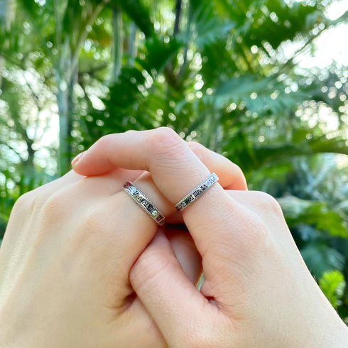 Couple Ring Set - Adjustable Size - Pure Sterling Silver (Chandi) - 5A Zircon - Certificate