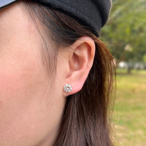 Everyday Lux Studs Earrings (Emerald Green) - Pure Stamped Sterling Silver (Chandi) - 5A Cubic Zircon - Certificate