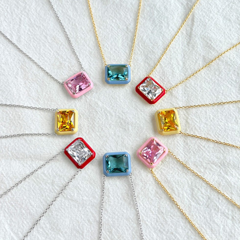 Stella Necklace (Galaxy Gold) - Pure Stamped Sterling Silver (Chandi) + Certificate - 5A Cubic Zircon