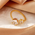 Vamos Ring - Adjustable Size - Genuine Gold Plated - Pure Stamped Sterling Silver (Chandi) + Certificate - 5A Cubic Zircon
