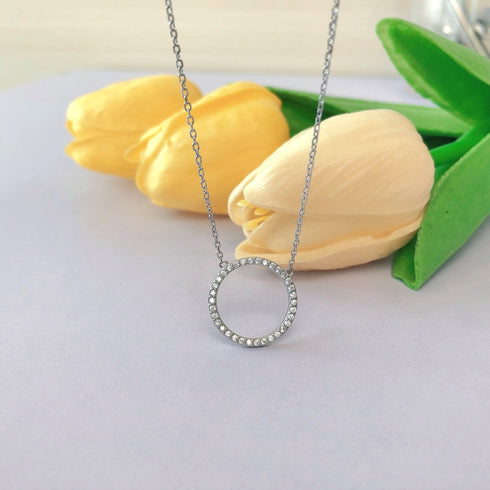 Discovery of Sparkle Necklace - Pure Stamped Sterling Silver (Chandi) + Certificate - 5A Cubic Zircon
