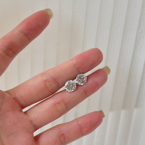 Everyday Lux Studs Earrings (Emerald Green) - Pure Stamped Sterling Silver (Chandi) - 5A Cubic Zircon - Certificate