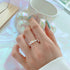 Urban Chic Ring (Gold & Modern White) - Adjustable Size - Enamel & Pure Sterling Silver (Chandi) - Cubic Zircon