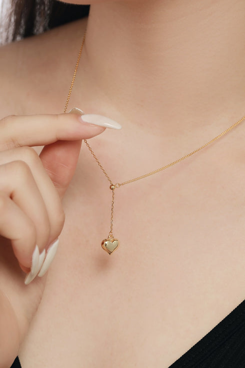 Heart of Gold Necklace - 18K Gold Plated on Pure Sterling Silver (Chandi) + Certificate - Box Packaging