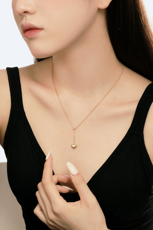 Heart of Gold Necklace - 18K Gold Plated on Pure Sterling Silver (Chandi) + Certificate - Box Packaging