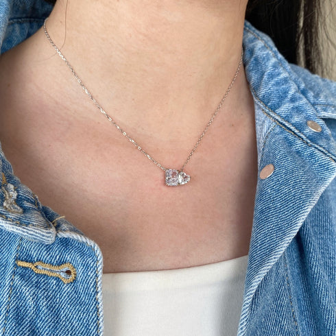 Modern Renaissance Necklace (Diamond White) - Pure Sterling Silver (Chandi) - Cubic Zircon