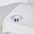 Modern Element Ring (Sapphire Blues) - Adjustable Size - Pure Sterling Silver (Chandi) - Cubic Zircon